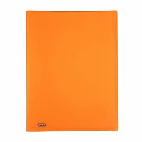 Favorit Portalistino Neon Arancione Fluo - 40 Buste Lisce - Polipropilene Opaco - 22 x 30 cm