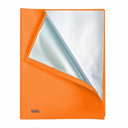 Favorit Portalistino Neon Arancione Fluo - 40 Buste Lisce - Polipropilene Opaco - 22 x 30 cm