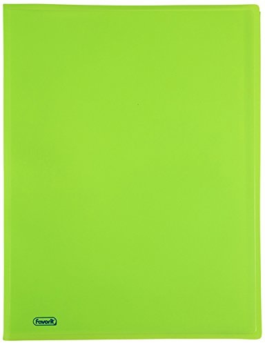Favorit Portalistino Neon Verde Fluo con 60 Buste Lisce, Formato 22 x 30 cm, Copertina Flessibile