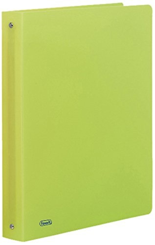 Favorit Raccoglitore in Polipropilene Verde Fluo, 22 x 30 cm, 4 Anelli Tondi da 30 mm