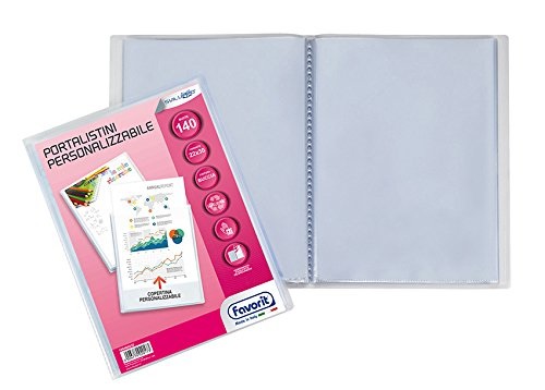 Favorit Portalistini Personalizzabili 22x30 cm, 140 Buste Buccia d'Arancia, Copertina Flessibile Trasparente