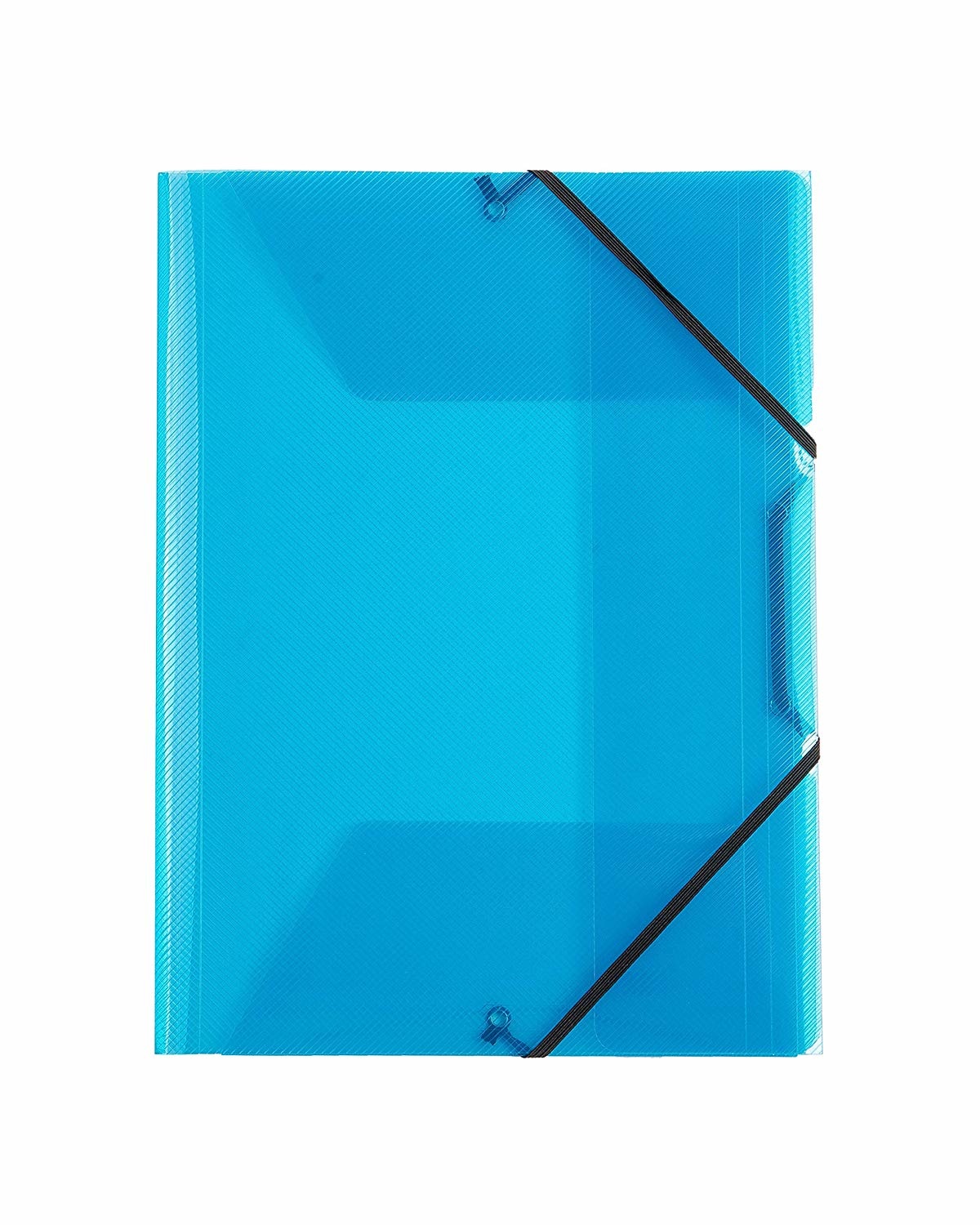 Favorit Cartella a 3 Lembi con Elastico Lumina - 22x30 cm - Blu - Dorso 0-3 cm - Polipropilene Trasparente