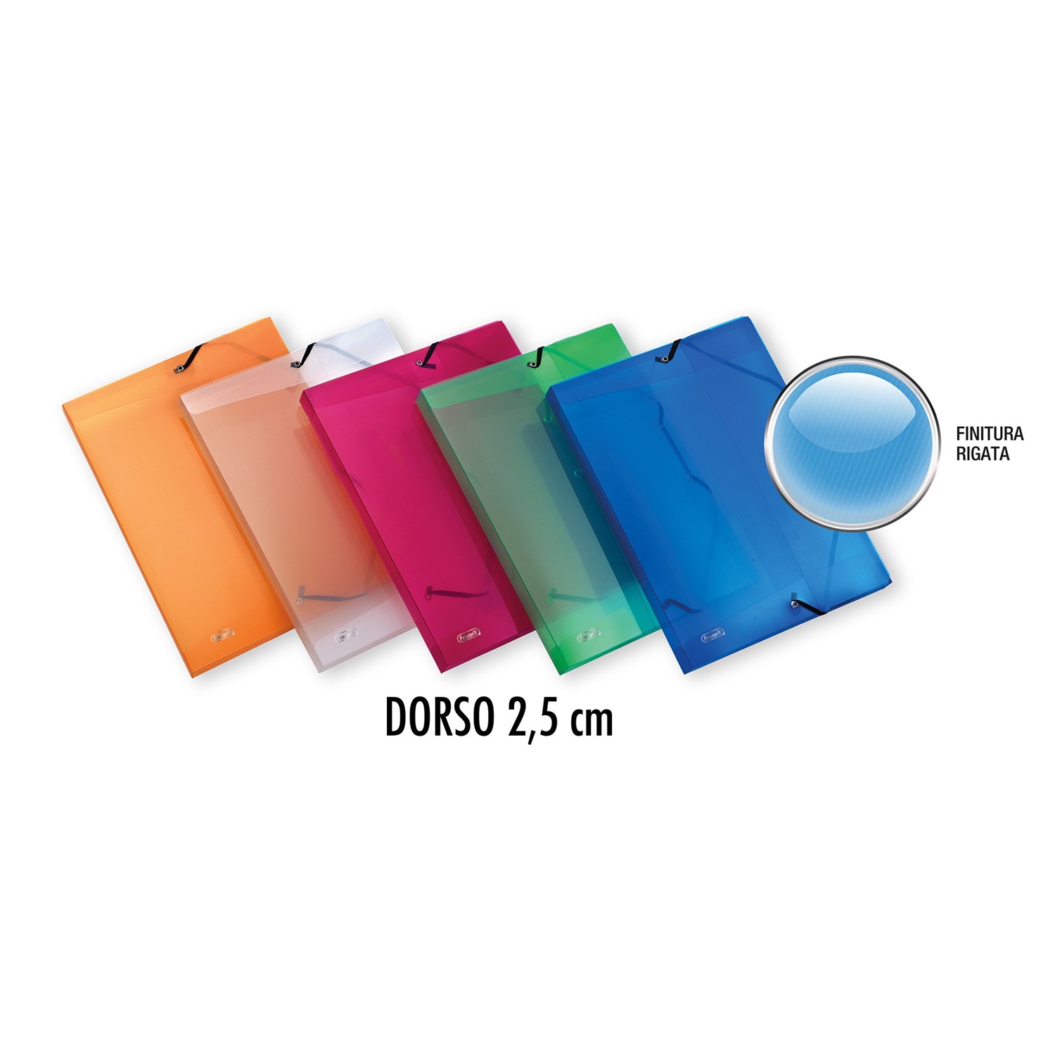 Favorit Cartellina a 3 Lembi Lumina in Polipropilene Blu - 24x32 cm, Dorso 2,5 cm