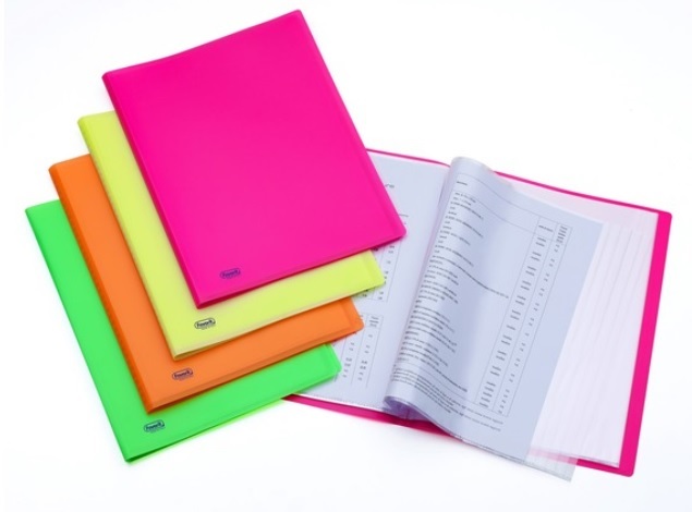 Favorit Portalistini Neon Assortiti 22x30 cm - 40 Buste Interne in Polipropilene Opaco con Copertina Flessibile