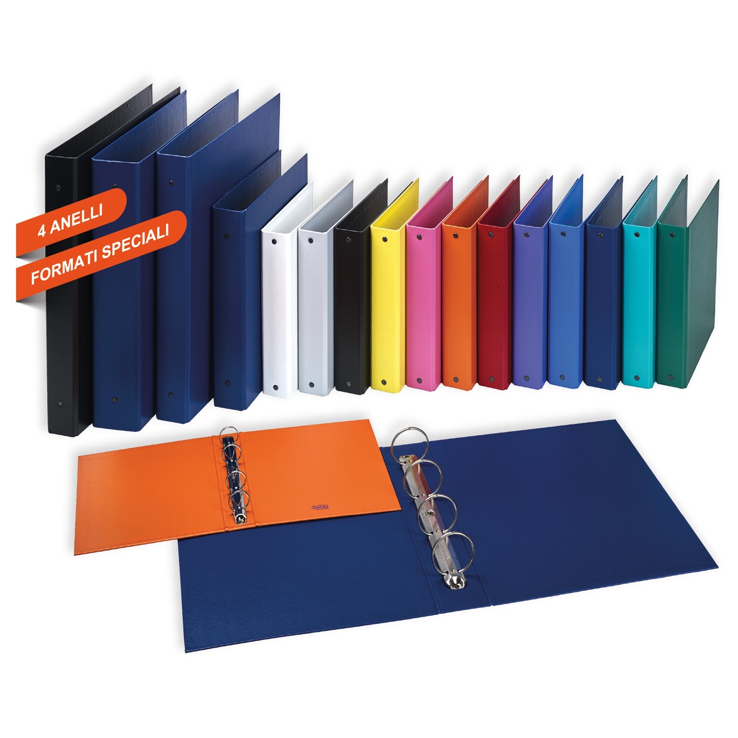 Favorit Raccoglitore Europa 4 Anelli 25x35 cm Nero - Polipropilene con Anima in Cartone, Meccanismo a 30 mm