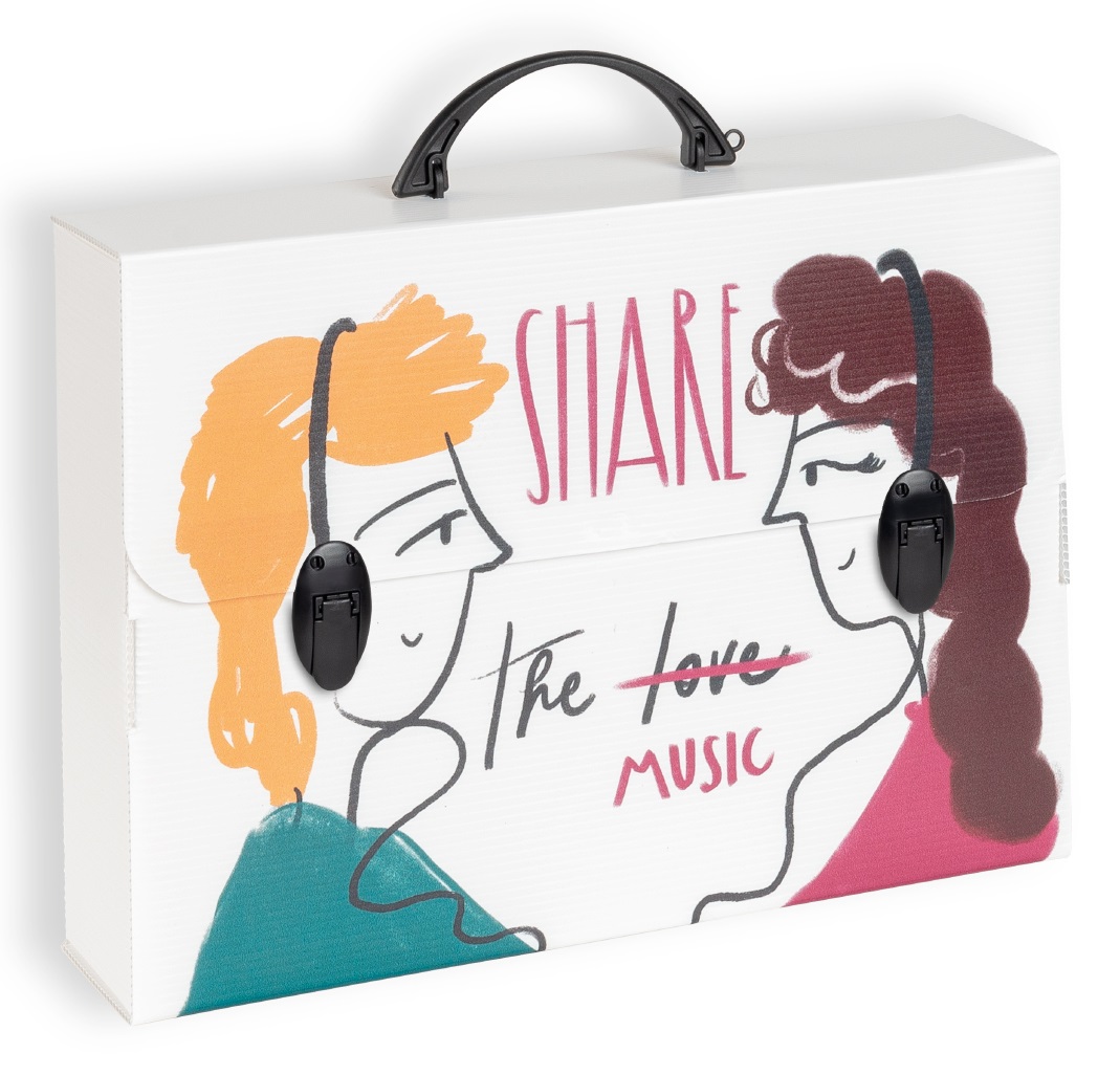 Favorit Valigetta in Polipropilene Alveolare 37,5x27x8 cm con Stampa Alta Risoluzione e Chiusura a Clip