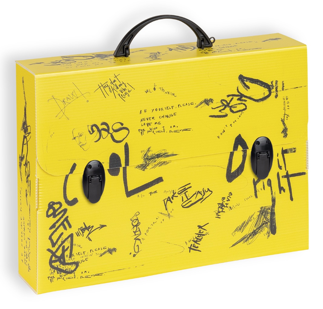 Favorit Valigetta in Polipropilene Alveolare 37,5x27x8 cm con Stampa Alta Risoluzione e Chiusura a Clip