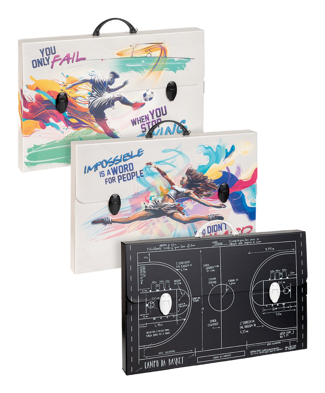 Favorit Valigetta Polipropilene Alveolare Sport - 56,5x36,5x5,5 cm - 2 Chiusure - 6 Fantasie Assortite