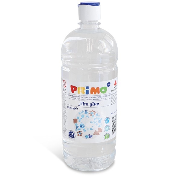 Primo Colla ad Acqua 1000 ml - Bottiglia con Tappo Dosatore, Alto Potere Collante, Lucidante per Colori