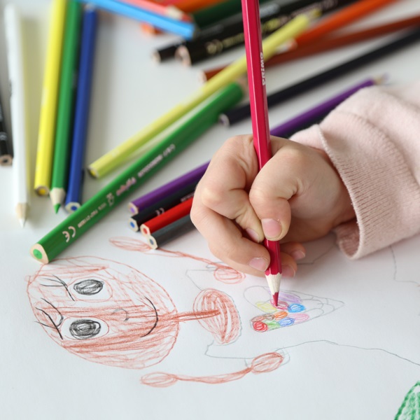 Primo Matite Colorate Esagonali Laccate - Barattolo da 72 Pz, 12 Colori Assortiti, Mina Ø 2,9 mm