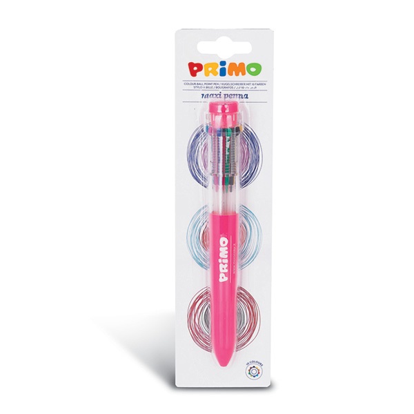 Primo Penna a sfera Multicolore 10 colori Punta Sottile Scrittura Scorrevole - 1 pz