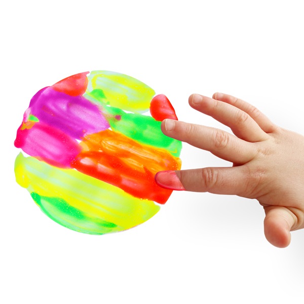 Primo Tempera a Dita 100 ml - Valigetta 6 Colori Fluorescenti Assortiti (Verde, Lillà, Arancione, Rosa, Rosso, Giallo) - Dermatologicamente Testata