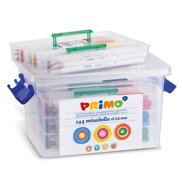 Primo 525MINAB144 Matite Colorate Esagonali Laccate Multicolore 144 pz Ø 3,8 mm - Alta Qualità
