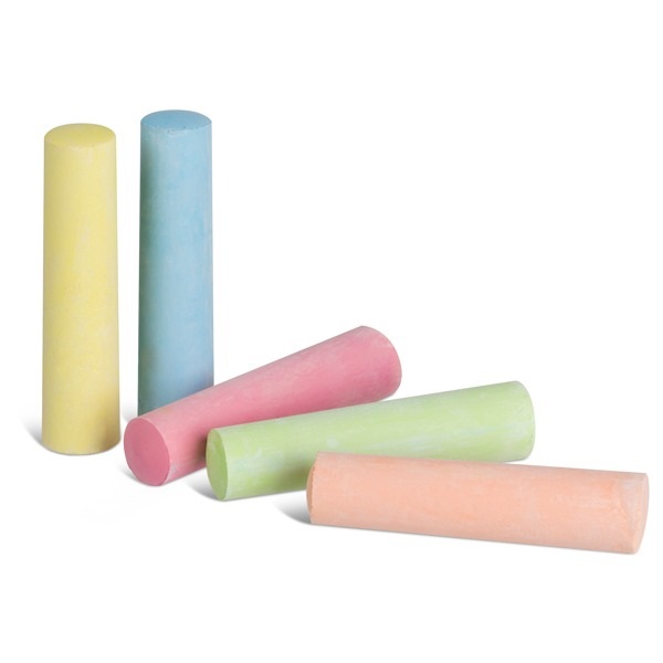 Primo Gessi Jumbo - Secchiello da 22 pezzi, 7 colori assortiti, Ø 18 x 80 mm, in calcio carbonato, non polverosi