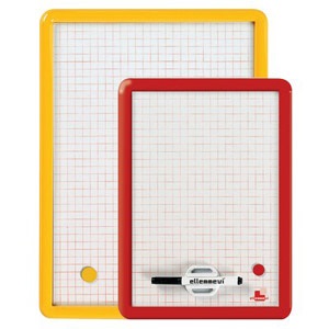 ARDA Lavagna Magnetica Quadrettata 26 x 36 cm con Cornice in Plastica Assortita - Include Pennarello, Cancellino e Magneti