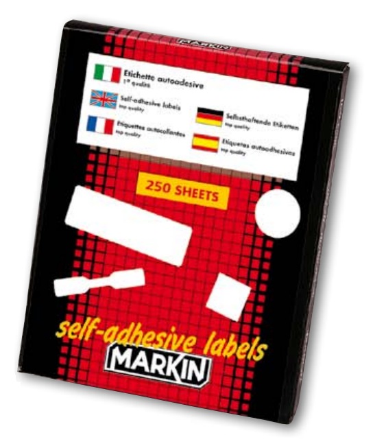 Markin Etichette adesive A/406 giallo fluo 100fg A4 47,5x25,5mm (44 et/fg) - permanenti e compatibili con stampanti