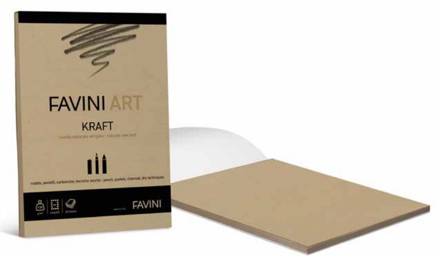 Favini Album Collato Kraft - A4 - 120 gr - 50 Fogli - Favini Art