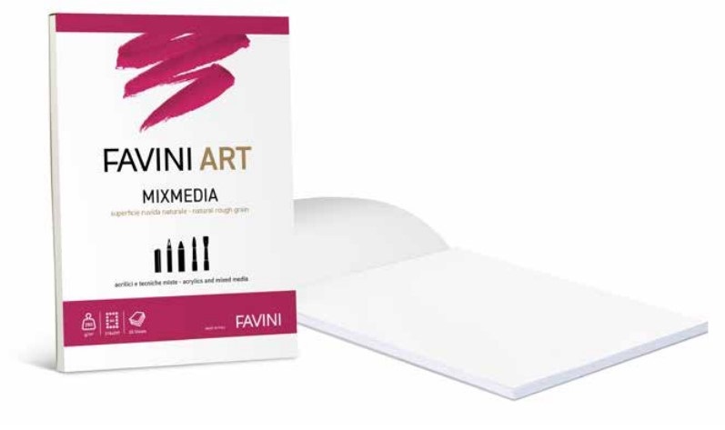 Favini Album Collato Mix Media - A4 - 250 gr/m² - 20 Fogli - Favini Art
