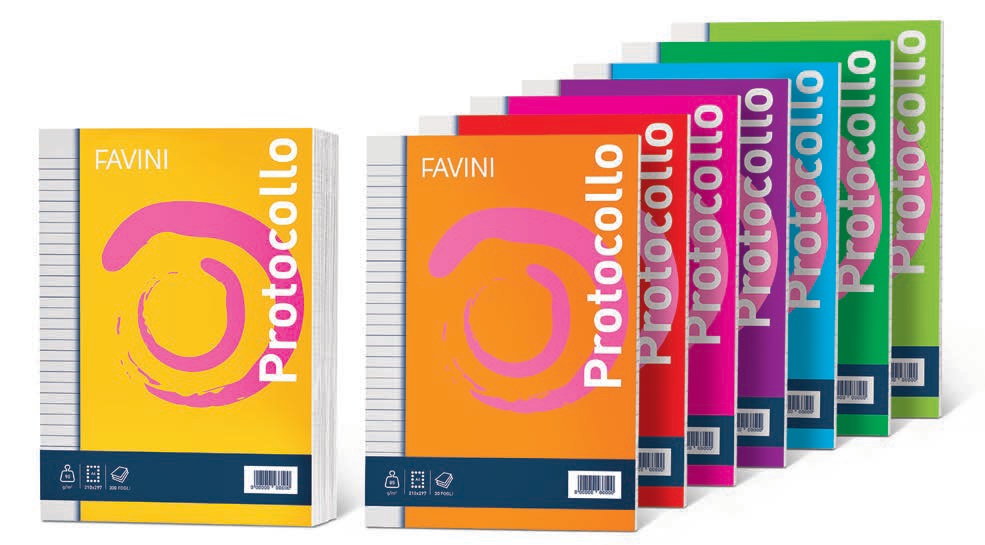 Favini Quaderno Protocollo A4 Rigatura A - 30 Fogli, 60g/m2, Chlorine Free