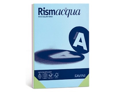 Favini Rismacqua Carta A3 90 g/m² - 300 Fogli Mix 5 Colori Tenui - Multiuso per Ufficio, Casa e Scuola