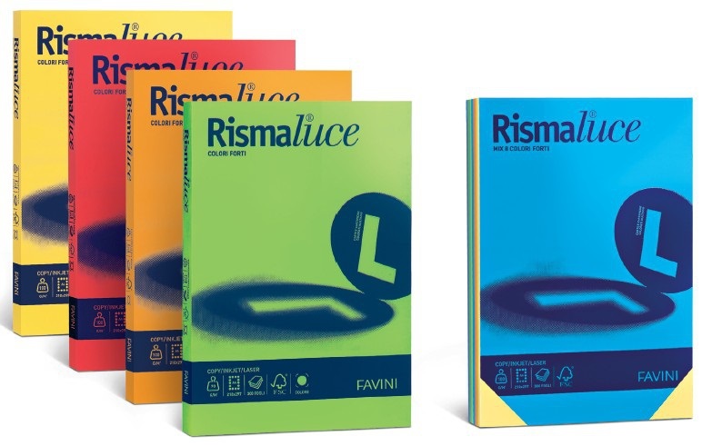 Favini Rismaluce Carta Colorata A4 Giallo Sole 53 - 90 g/m² - Risma da 300 Fogli