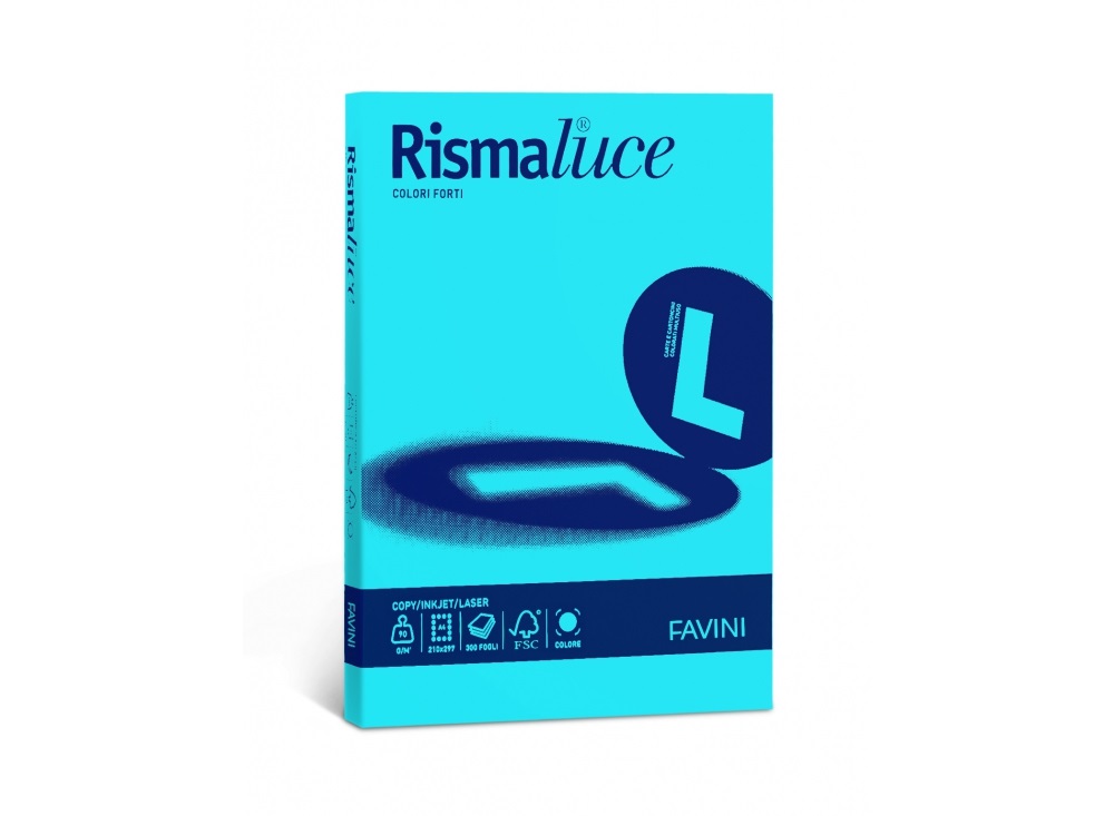 Favini Rismaluce Carta Colorata A3 90 g/m² Azzurro - Risma da 300 Fogli Multiuso