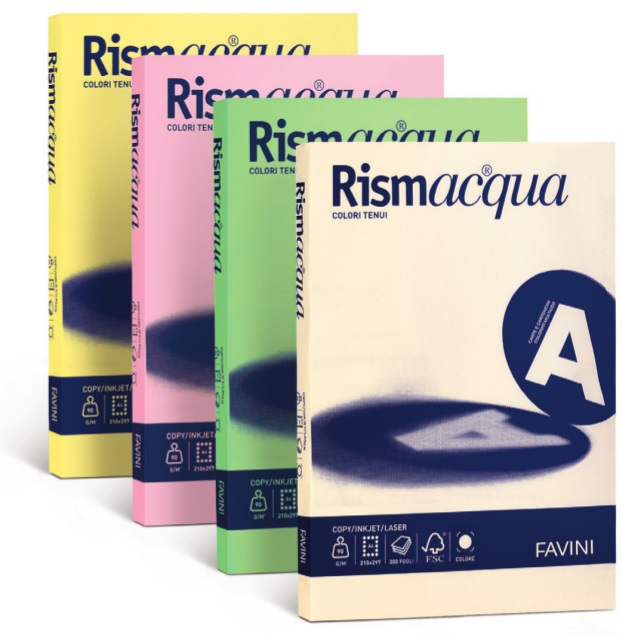 Favini Rismacqua Carta Colorata A4 Verde Chiaro - 90 g/m² - Risma da 300 Fogli