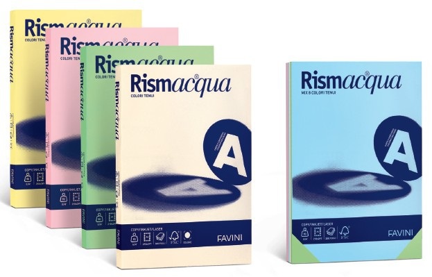 Favini Rismacqua Carta Colorata A4 90 g/m² Celeste 08 - Risma da 300 Fogli