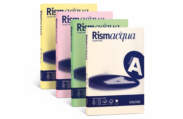 Favini Rismacqua Carta Colorata A4 Lilla 90 g/m² - Risma da 300 Fogli per Stampa Inkjet, Laser e Offset