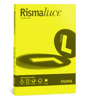 Favini Rismaluce Carta Colorata A4 140 g/m² Giallo Sole 53 - Risma da 200 Fogli