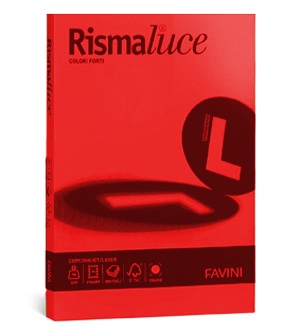 Favini Rismaluce Carta Colorata A4 140 g/m² Scarlatto 61 - Risma da 200 Fogli