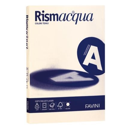 Favini Carta Rismacqua A4 200 g/m² Avorio 110 - Risma da 50 fogli - Multiuso per Stampa Inkjet, Laser, Offset