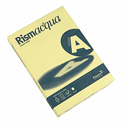 Favini Rismacqua Carta Colorata A4 200 g/m² Giallo Chiaro 07 - Risma 50 Fogli