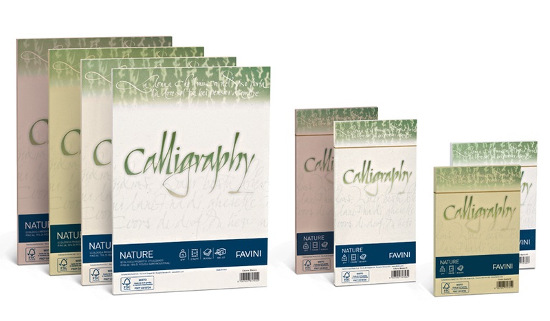 Favini Carta Calligraphy Nature Crush A4 250 g/m² 50 fogli Verde Oliva - Ecologica e Ideale per Stampa