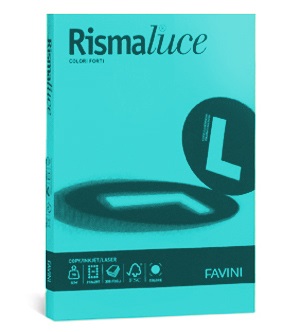 Favini Rismaluce Carta Colorata A4 200 g/m² Azzurro 55 - Risma da 125 Fogli