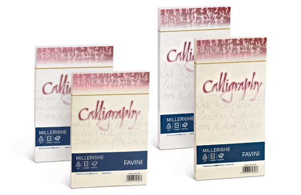 Favini Calligraphy Millerighe - Carta A4 200 g/m² Bianco Rigato - 50 Fogli - Certificata FSC