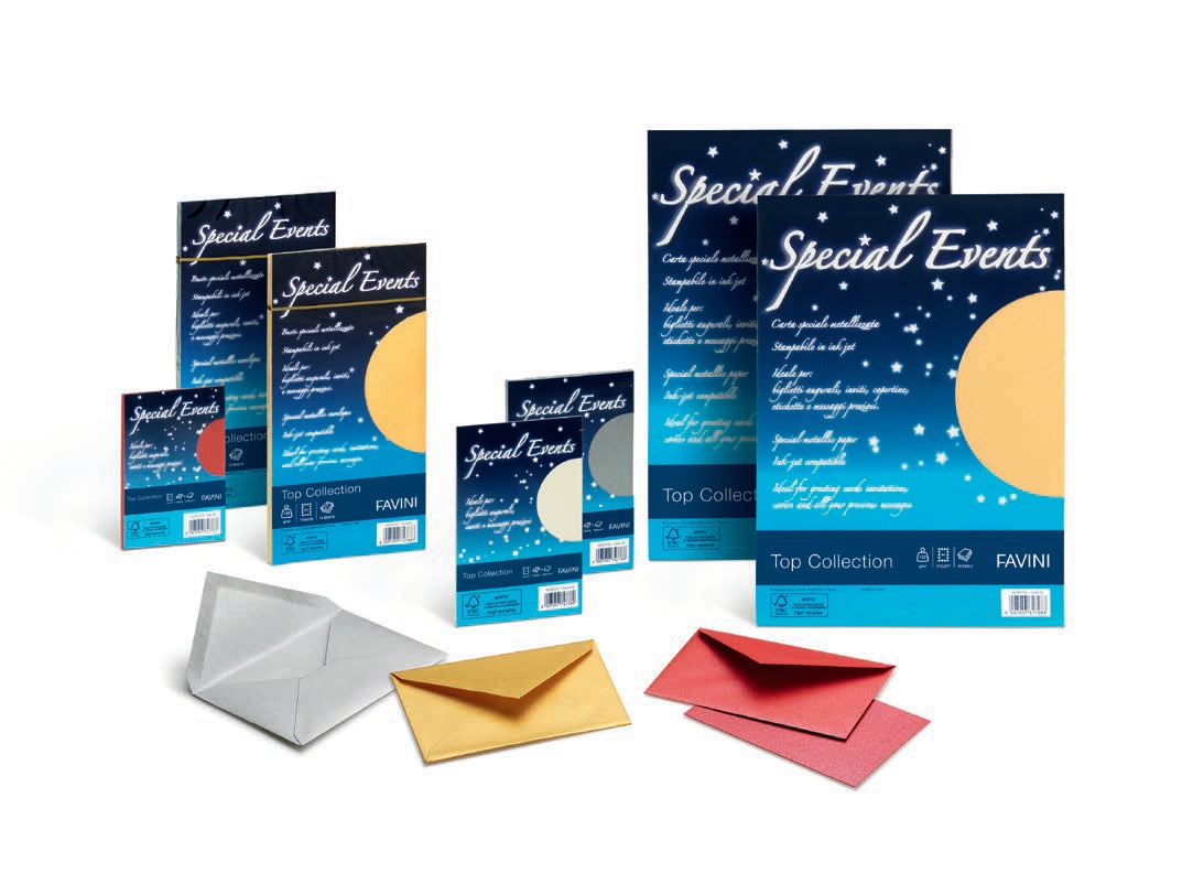 Favini Carta Metallizzata Special Events A4 120 gr Rosa - Confezione da 20 Fogli