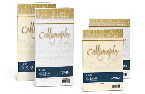 Favini Carta Calligraphy Lino - A4 - 120 g/m² - Avorio 02 - Conf. 50 Fogli - Carta effetto lino per scrittura e stampa