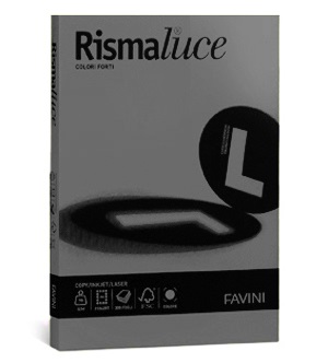 Favini Rismaluce Carta Colorata A4 200 g/m² Nero 63 - Risma da 125 Fogli