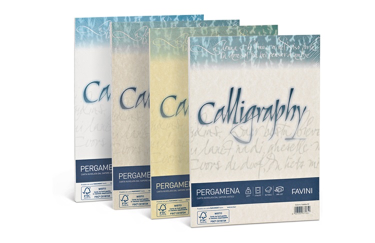 Favini Carta Calligraphy Pergamena A4 190g - 50 Fogli Bianco - Ideale per Scrittura Manuale, Inkjet, Laser e Copy