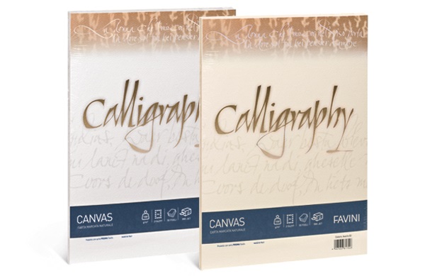 Favini Busta Calligraphy Canvas - 110 x 220 mm - 100 g/m² - Bianco - Conf. 25 Pezzi - Ruvida