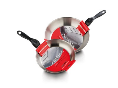 Barazzoni Padella Inox 20cm Le Inoxidabili - Acciaio Inox 18/10, Rotonda, Triplo Fondo, Argento