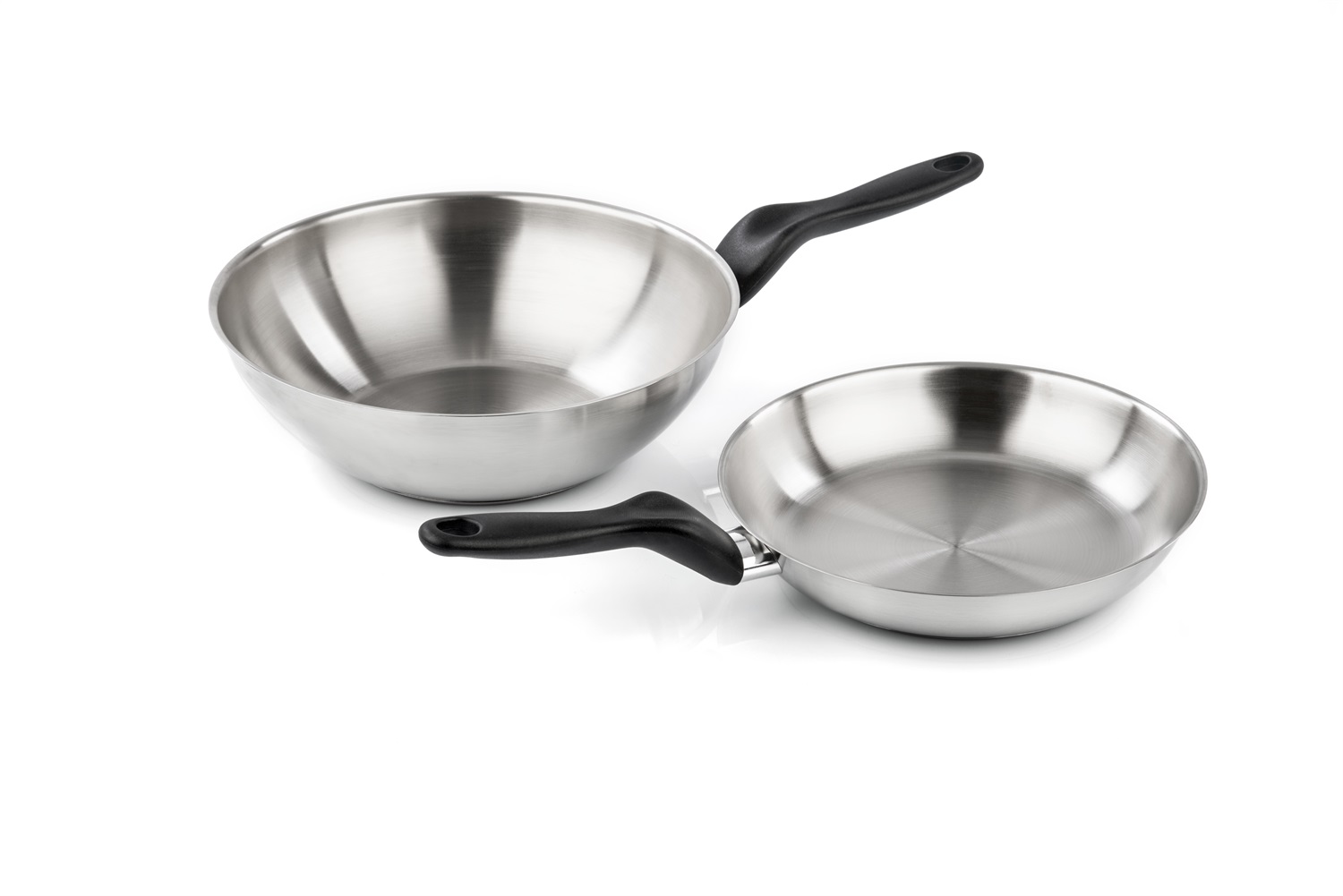 Barazzoni Padella Inox 28cm Le Inoxidabili - Acciaio Inox 18/10, Triplo Fondo, Induzione e Gas, PFAS Free, Argento