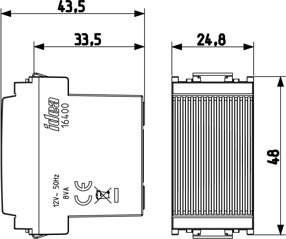 VIMAR IDEA Suoneria Campanello Pulsante Bell 12V 50Hz 8 VA Colore Grigio