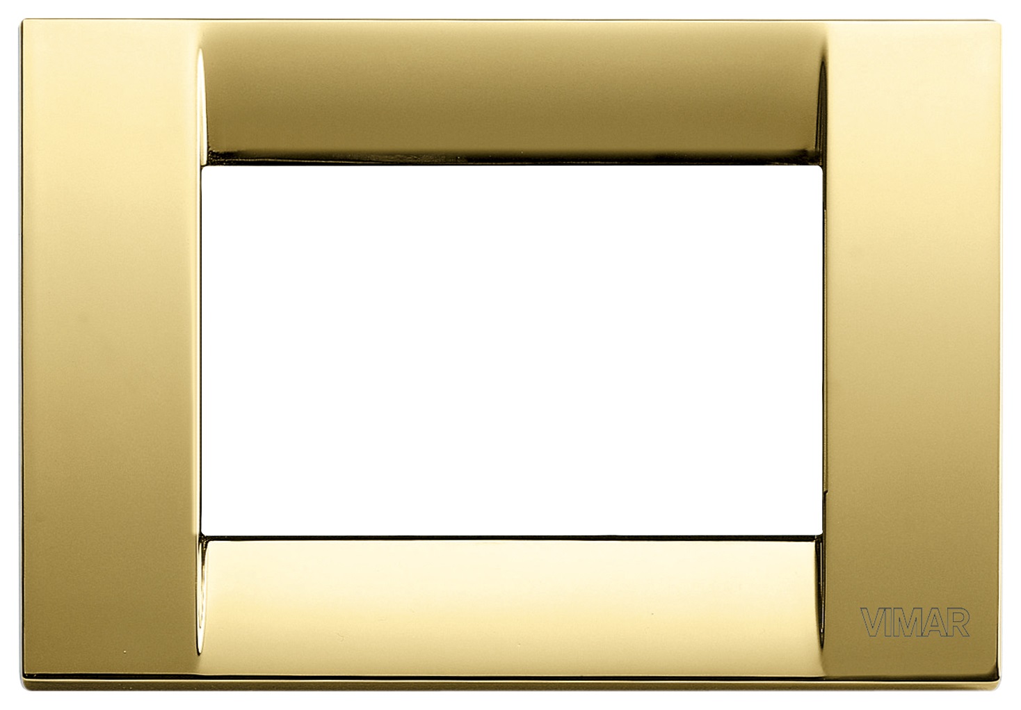 Vimar Idea 16733.32 Placca Classica 3 moduli in metallo pressofuso oro lucido - Dimensioni 12 x 8.2 x 0.925 cm