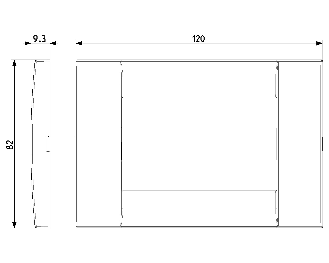 Vimar Idea 16733.32 Placca Classica 3 moduli in metallo pressofuso oro lucido - Dimensioni 12 x 8.2 x 0.925 cm