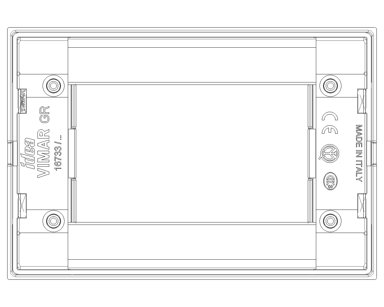 Vimar Idea 16733.32 Placca Classica 3 moduli in metallo pressofuso oro lucido - Dimensioni 12 x 8.2 x 0.925 cm