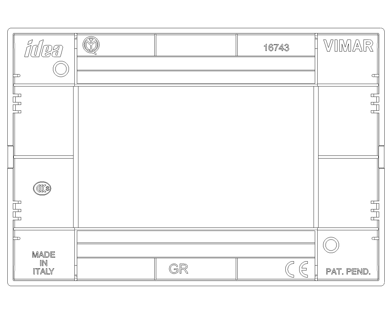 Vimar Idea Placca Classica 3 Moduli in Tecnopolimero Grigio Grafite