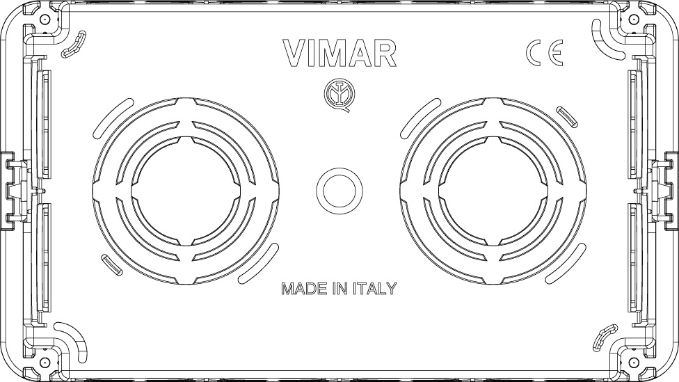 Vimar V71304 Scatola da Incasso Blu per 4 Moduli - Portafrutti per Interruttori e Prese