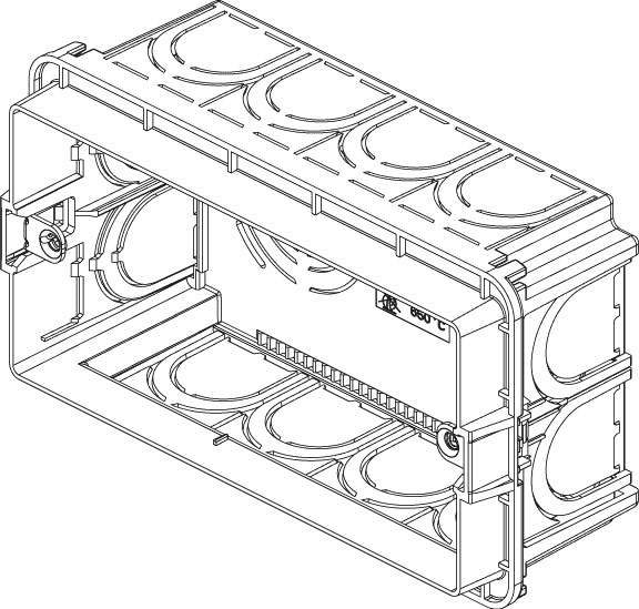 Vimar V71304 Scatola da Incasso Blu per 4 Moduli - Portafrutti per Interruttori e Prese